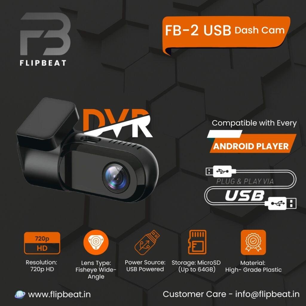 flipbeat front dashcam with 64gb memory card support