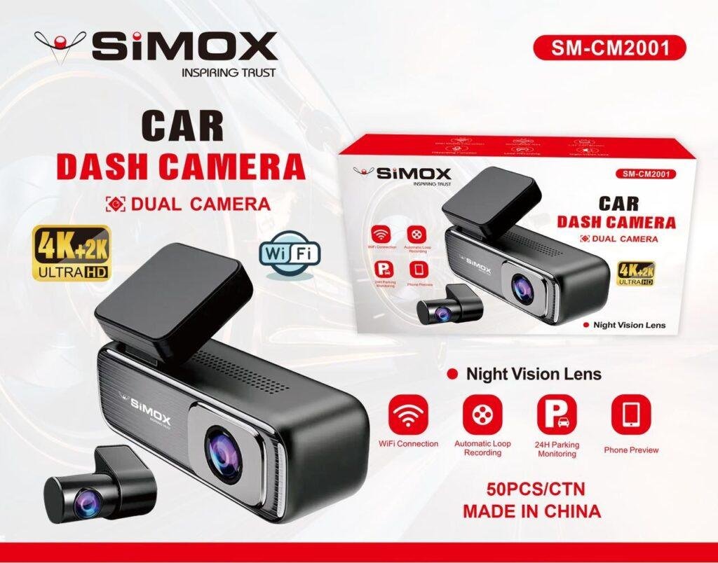 SiMOX SM-CM2001 4K+2K car camera with dual lens